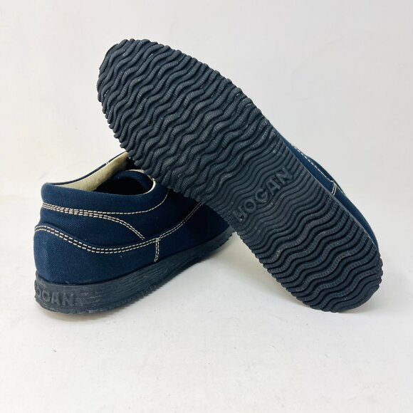 NEW ~ HOGAN by TOD'S Women's 36.5 Blue Canvas Sneakers Lace Up Shoes - Picture 5 of 8